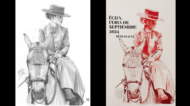 retirada cartel anunciador de la Real Feria de Écija 2024